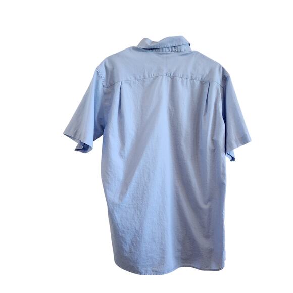 Daniel Cremieux Short Sleeve Cotton Button Down Shirt Collared Blue Size Large - Picture 6 of 7